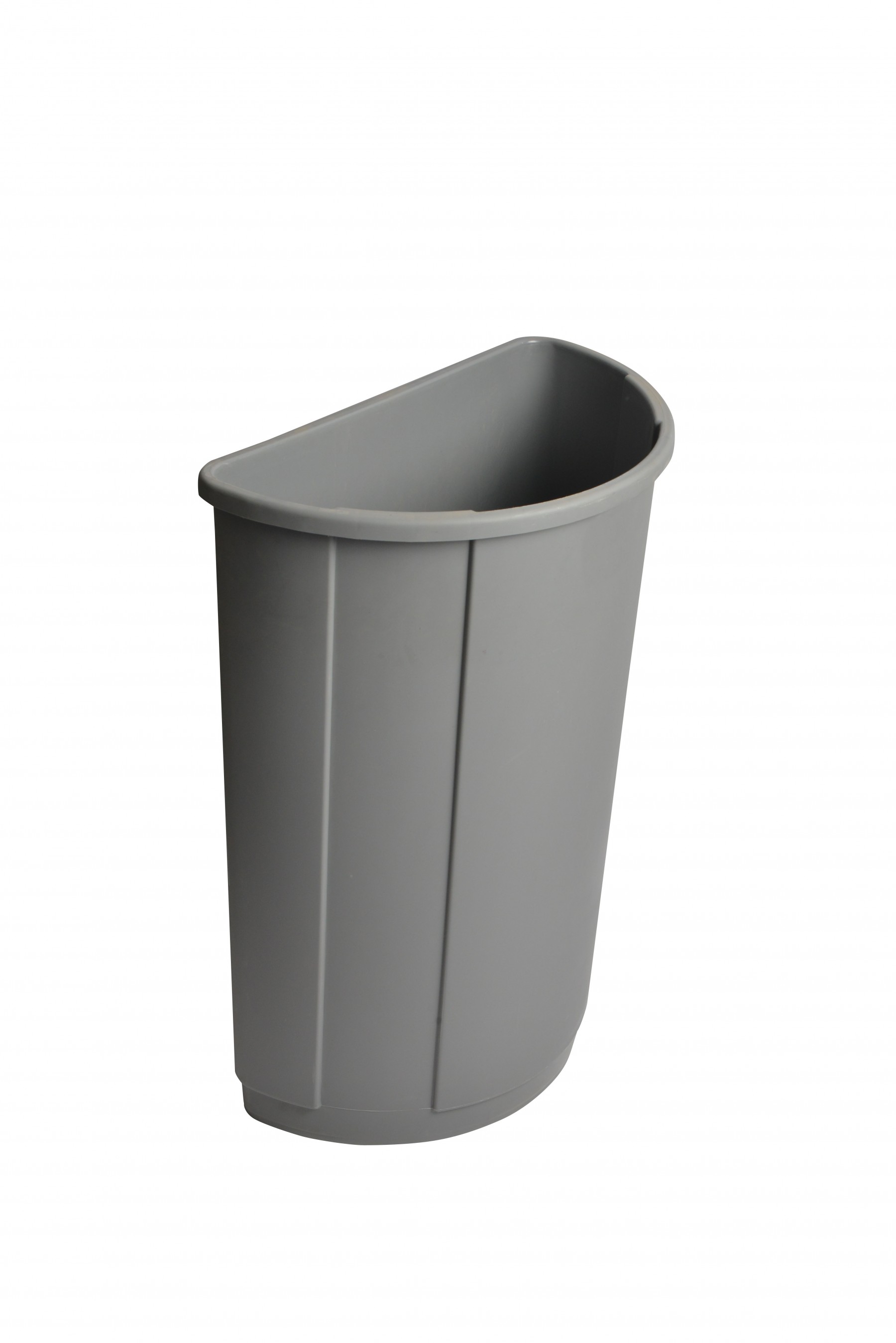 1123GY Grey Half Round Garbage Can with 23 Gallon Capacity