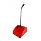1087 Large Red Lobby Dust Pan with Ergonomic Handle