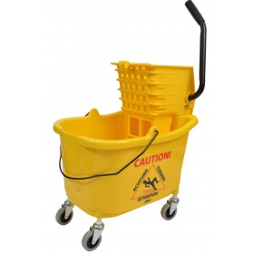 1010 Mop Bucket With Side Press Wringer Combo 35 Quart Yellow 