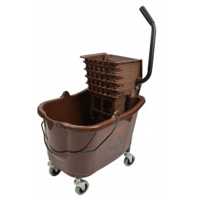 1010BR Mop Bucket With Side Press Wringer Combo 35 Quart Brown