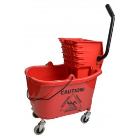 1010RD Mop Bucket With Side Press Wringer Combo 35 Quart Red