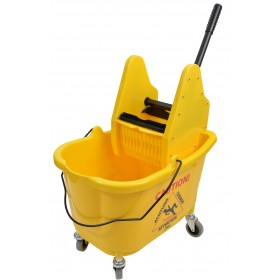 1012 35 Qt Yellow Mop Bucket With Down Press Wringer Combo