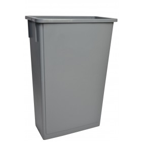 1023GY Grey Rectangular Garbage Can with 23 Gallon Capacity