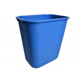 1025BL Blue Rectangular Garbage Can with 28 Quarts Capacity