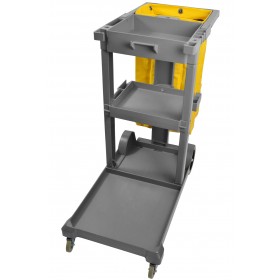 1050GY Janitor Housekeeping Utility Cart, Janitorial Cleaning Cart, Grey
