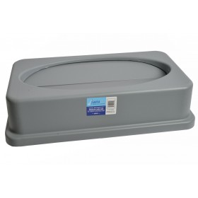 1023-03GY 23 Gallon Grey Rectangular Garbage Can Lid with Drop In Spring Top