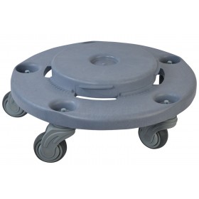  1041 Quiet Garbage Trash Can Round Dolly with Heavy Duty Non Marking Casters