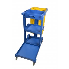 1050BL Janitor Housekeeping Utility Cart, Janitorial Cleaning Cart, Blue