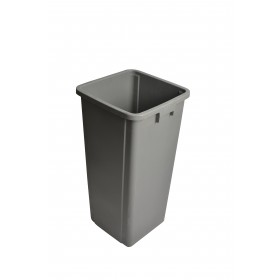 1225GY Grey Square Garbage Can with 25 Gallon Capacity
