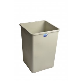 1232BE Beige Square Garbage Can with 32 Gallon Capacity