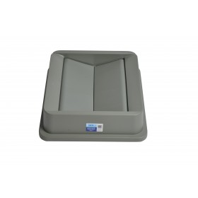 1240-02GYGrey Square Garbage Can Lid with Swing Top for 32 and 44 Gallon Garbage Cans
