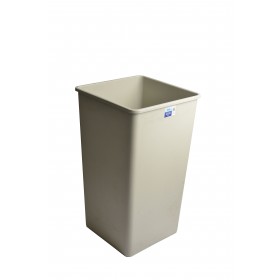 1244BE Beige Square Garbage Can with 44 Gallon Capacity