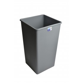 1244GY Grey Square Garbage Can with 44 Gallon Capacity