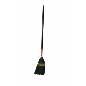 4043 Black Lobby Corn Broom with Wood Handle